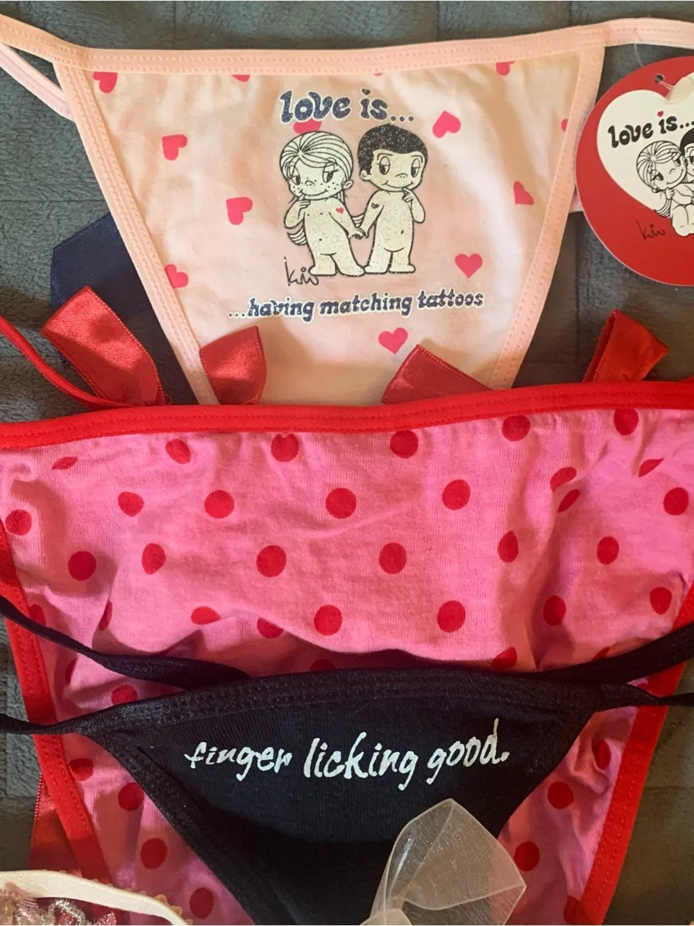 Set of 5 brand new cute thongs size s